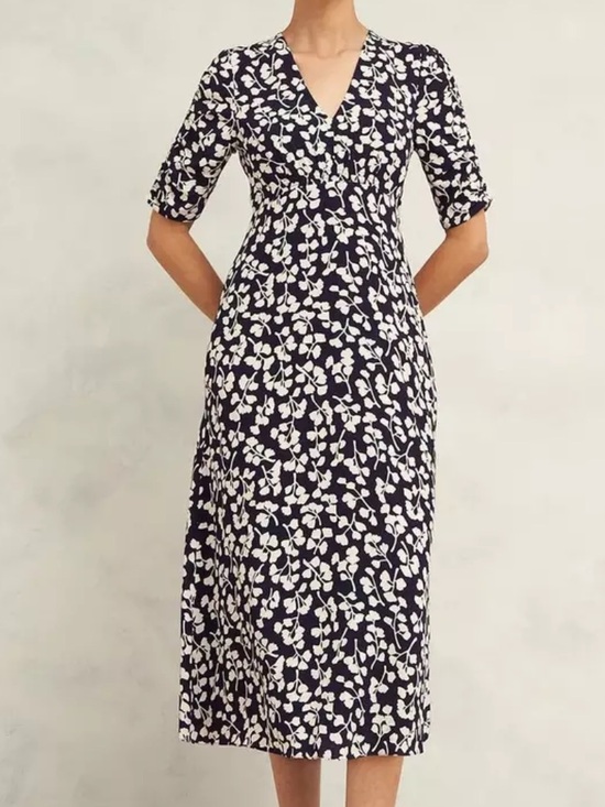 Hobbs London Dresses & Skirts - NWT HOBBS Bonnie Dress Midi Navy Cream Size 14